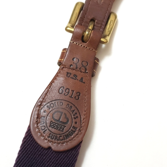 Dooney and Bourke - Purple and Red striped wool, leather, and brass belt - Picture 4 of 5